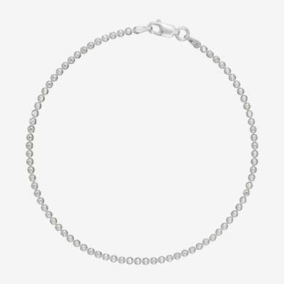 Made in Italy Sterling Silver 9 Inch Solid Bead Chain Bracelet