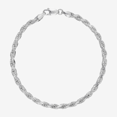 Made in Italy Sterling Silver 8 1/2 Inch Solid Rope Chain Bracelet