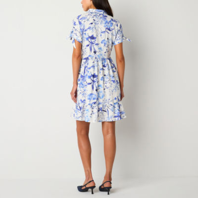 R & K Originals Short Sleeve Floral Fit + Flare Dress