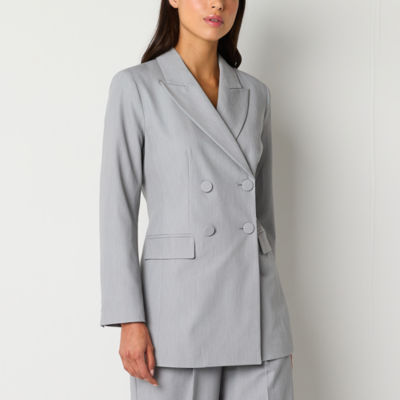 Worthington Womens Regular Fit Double Breasted Blazer