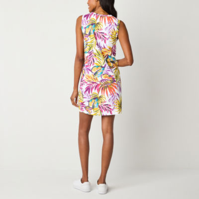 St. John's Bay Womens Sleeveless Floral Shift Dress