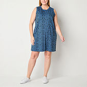 St. John s Bay Plus Size Blue Dresses for Women JCPenney