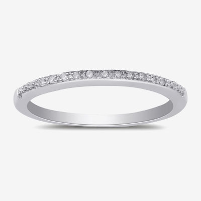 Surrounded by Love 2MM Diamond Accent Natural White Sterling Silver Wedding Band