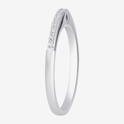 Surrounded by Love 2MM Diamond Accent Natural White Sterling Silver Wedding Band