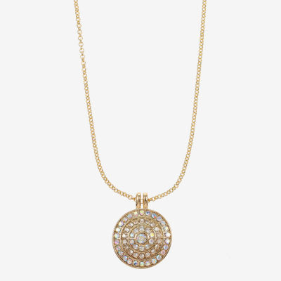 Monet Jewelry Womens Glass Round 18 Inch Pendant Necklace