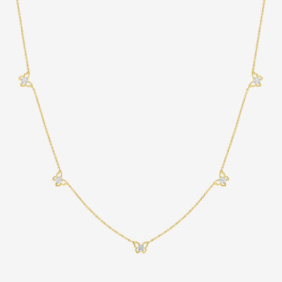 (G-H / Si2-I1) Womens 10K Gold 18 Inch Cable Chain Necklace