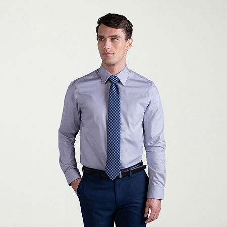 Haggar Premium Comfort Mens Slim Fit Long Sleeve Dress Shirt, 14-14.5 32-33, Gray