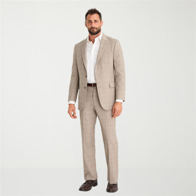 Stafford Coolmax All Season Ecomade Mens Classic Fit Windowpane Suit Separates