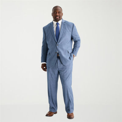 Stafford Coolmax All Season Ecomade Mens Big and Tall Plaid Suit Separates