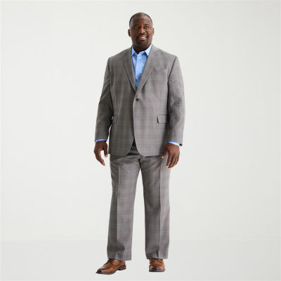 Stafford Coolmax All Season Ecomade Mens Big and Tall Plaid Suit Separates