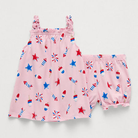 Okie Dokie Baby Girls 2-pc. Dress Set, 9 Months, Pink