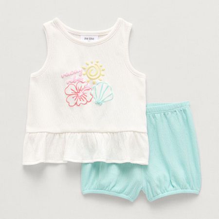 Okie Dokie Baby Girls 2-pc. Short Set, 18 Months, Blue