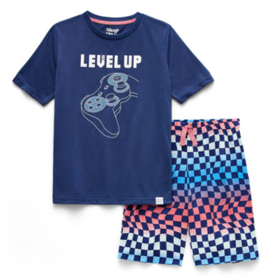 Sleep On It Little & Big Kid Boys Crew Neck Short Sleeve 2-pc. Pajama Sets