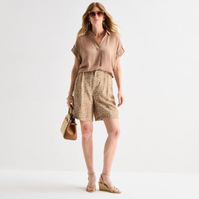 Liz Claiborne Womens Pleated Short