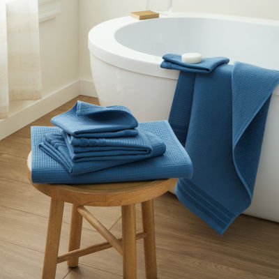 Town And Country Small Waffle Woven Terry Stripe -pc. Quick Dry Bath Towel Set