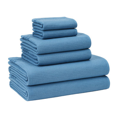 Town And Country Small Waffle Woven Terry Stripe -pc. Quick Dry Bath Towel Set
