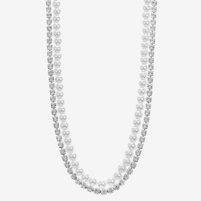 Monet Jewelry Timeless Womens Glass 17 Inch Strand Necklace