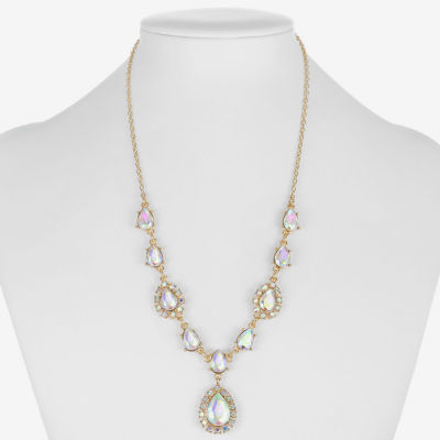 Monet Jewelry Womens Glass 17 Inch Y Necklace