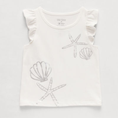 Okie Dokie Toddler Little Girls Round Neck Sleeveless Tank Top 12 Months White 7$