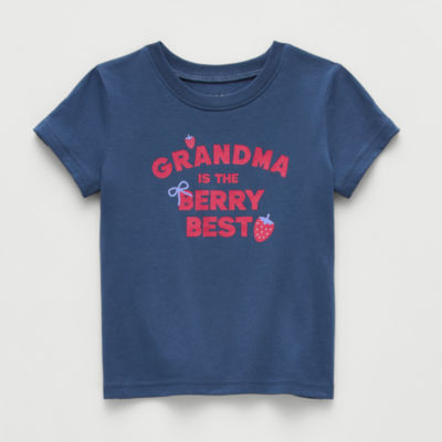 Okie Dokie Toddler & Little Girls Round Neck Short Sleeve Regular Fit Graphic T-Shirt