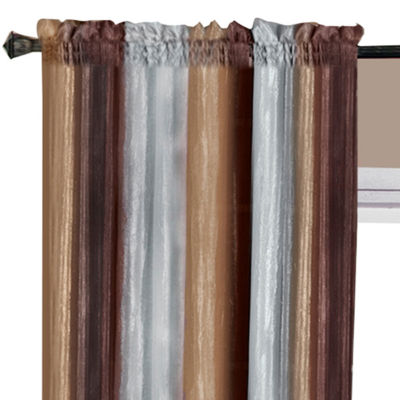 Ombre Rod Pocket Light-Filtering Single Curtain Panel