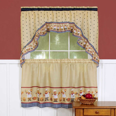 Cucina Print RodPocket Window Tier and Swag Valance SetJCPenney
