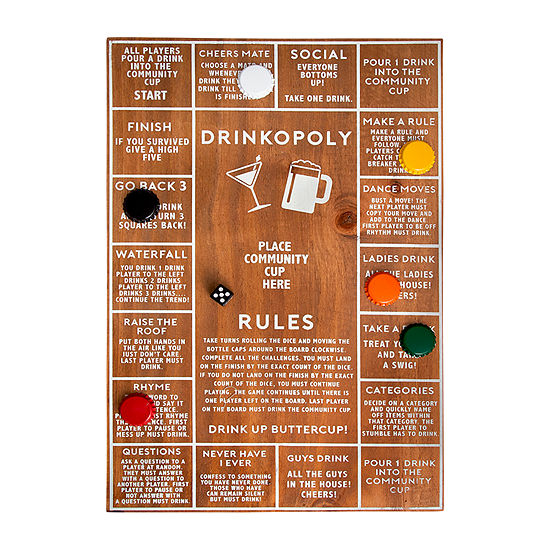Hammer + Axe Drinkopoly Game for Adults Fun Drinking Games for Bars and Parties Vintage Game Board
