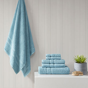 American Soft Linen 100% Turkish Cotton 6 Piece Towel Set - Sky Blue