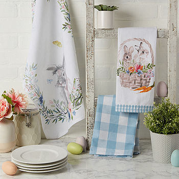 Design Imports Herbal Embellished Kitchen Towels, Set of 4 