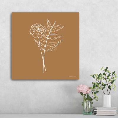 Lumaprints White Floral Line Drawing Canvas Art
