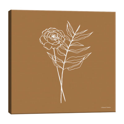 Lumaprints White Floral Line Drawing Canvas Art