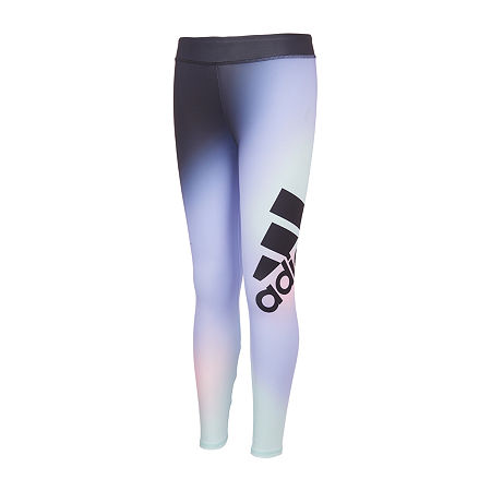 adidas Big Girls Mid Rise Full Length Leggings, Medium (10-12), Black