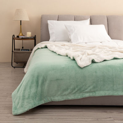 Linery Velvet Plush Fleece Reversible Sherpa Blanket JCPenney