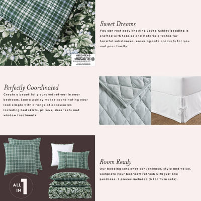 Laura Ashley Branch Toile 7-pc. Midweight Comforter Set