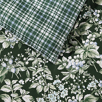 Laura Ashley Bramble Floral Duvet Cover Set USHSFX1240420, Color: Forest  Green - JCPenney