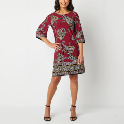 Three quarter outlet sleeve shift dress