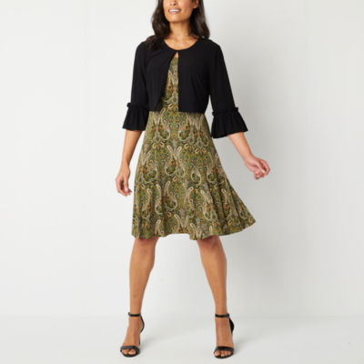 Perceptions elbow outlet sleeve jacket dress