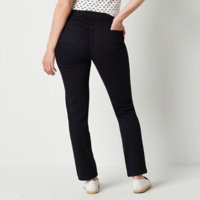 Liz Claiborne Amber Womens Mid Rise Straight Pull-On Pant