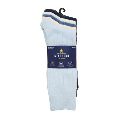 Stafford Casual Dress Cotton Mens 5 Pair Crew Socks