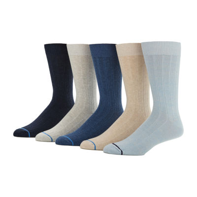 Stafford Casual Dress Cotton Mens 5 Pair Crew Socks