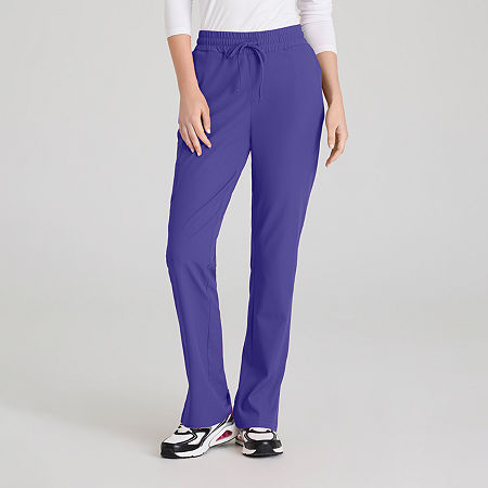 Skechers Skp623 Gamma 6-Pocket Mid-Rise Tapered Leg Womens Tag Free Stretch Fabric Moisture Wicking Scrub Pants, Xx-small, Purple