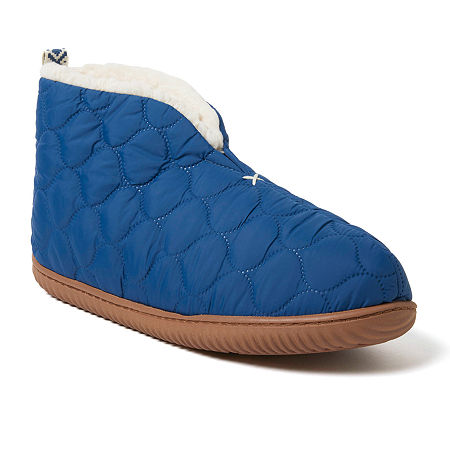 Dearfoams Warm Up Mens Bootie Slippers, Large, Blue