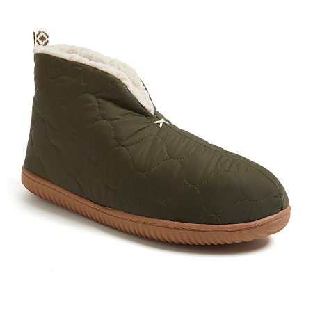 Dearfoams Warm Up Mens Bootie Slippers, Large, Green