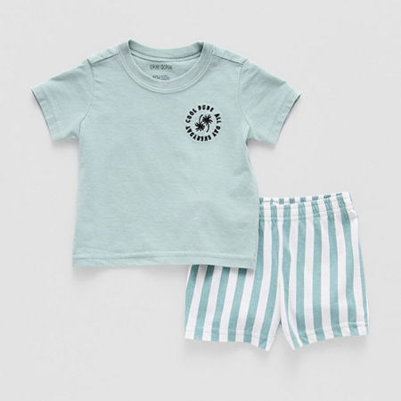 Okie Dokie Baby Boys 2-pc. Short Set, 6 Months, Blue