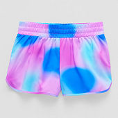 Xersion Pull-On Little & Big Girls Mid Rise Adjustable Waist Running Short