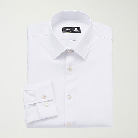 J. Ferrar Mens Big & Tall 360 Stretch Regular Fit Easy Care Stretch Fabric Long Sleeve Dress Shirt, 20-21 34-35, White