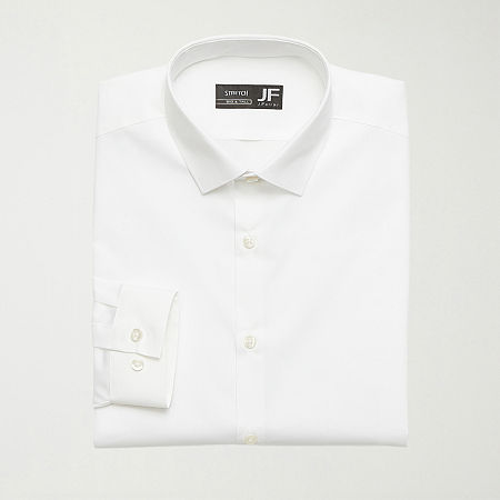 J. Ferrar Ultra Comfort Big and Tall Mens Regular Fit Easy Care Stretch Fabric Long Sleeve Dress Shirt, 18-18.5 34-35, White