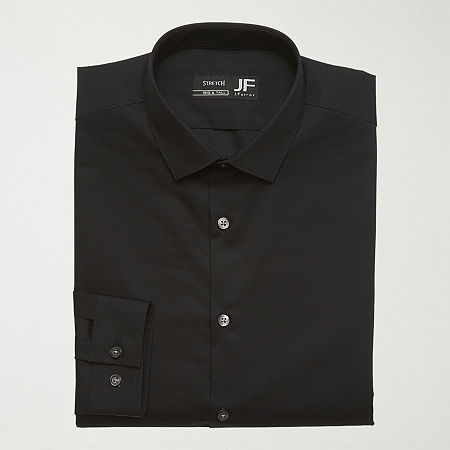 J. Ferrar Ultra Comfort Big & Tall Mens Regular Fit Easy Care Stretch Fabric Long Sleeve Dress Shirt, 20-21 34-35, Black