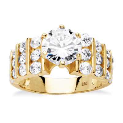 DiamonArt® Womens / CT. T.W. White Cubic Zirconia 18K Gold Over Silver Engagement Ring