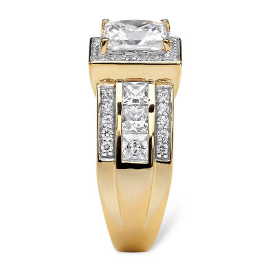 DiamonArt® Womens 3 CT. T.W. White Cubic Zirconia 18K Gold Over Silver Engagement Ring